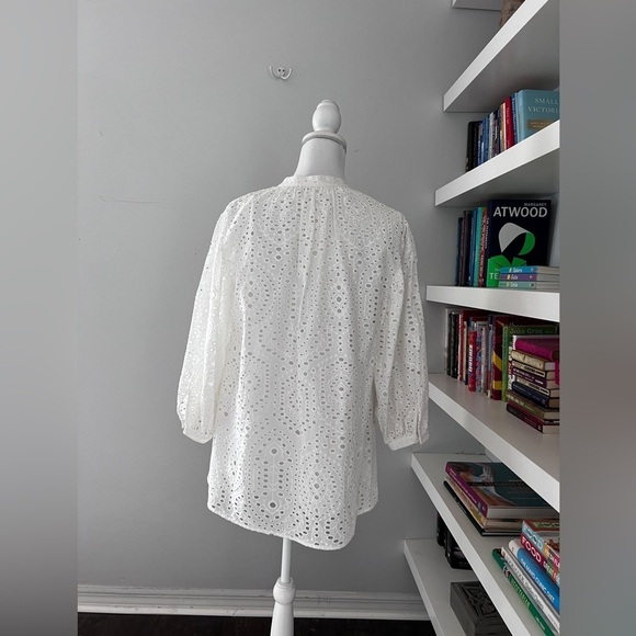 Boss white Bajour eyelet oversized blouse - Picture 11 of 15